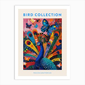 Peacock Colour Pop Butterflies Poster Art Print