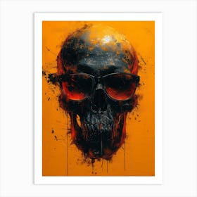 Skull Spectacle: A Frenzied Fusion of Deodato and Mahfood:Skull With Sunglasses 12 Art Print