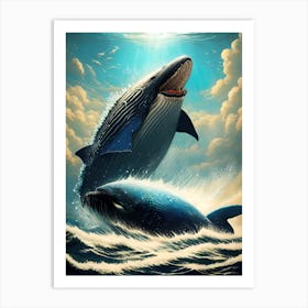 Humpback Whales Art Print