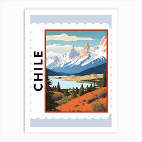 Chile 5 Travel Stamp Poster Art Print