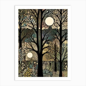 William Morris Moonlight In The Forest 41 Art Print