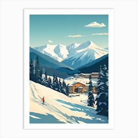 Breckenridge Ski Resort   Colorado, Usa, Ski Resort Illustration 3 Simple Style Art Print