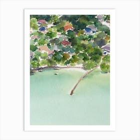 Tioman Island Malaysia Watercolour Tropical Destination Art Print