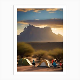 People Camping In The Desert Art Print