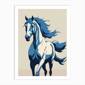 Blue Horse Art Print