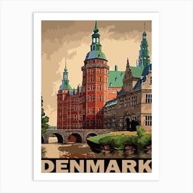Denmark, Medieval Castle, Vintage Travel Poster Art Print