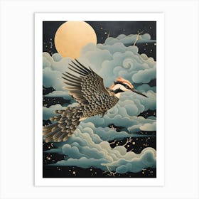 Woodpecker 3 Gold Detail Painting Art Print