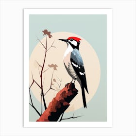 Minimalist Woodpecker 1 Illustration Art Print