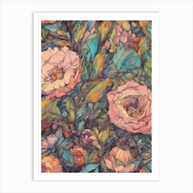 Roses Wallpaper 3 Art Print