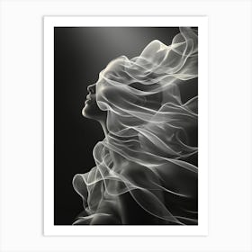 Abstract Woman With Smoke Art Print