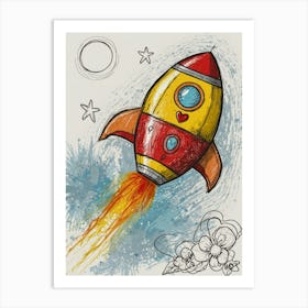 Rocket Ship Art Print