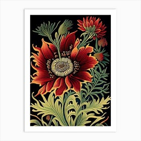 Indian Blanket Wildflower Vintage Botanical 2 Art Print