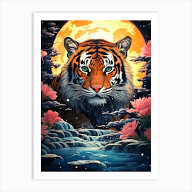 Tiger In The Moonlight 3 Art Print