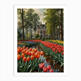 Tulips In The Garden 1 Art Print