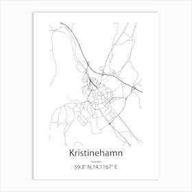 Kristinehamn,Sweden Minimalist Map Art Print