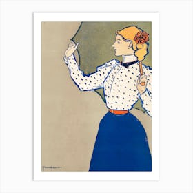 Woman Holding Umbrella (1897), Edward Penfield Art Print