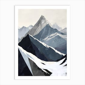 'Snowy Mountains' Art Print