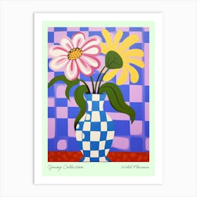 Spring Collection Wild Flowers Blue Tones In Vase 6 Art Print