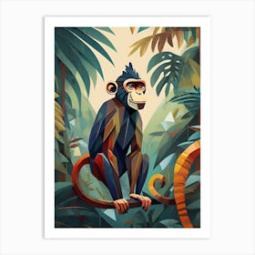 Monkey In The Jungle Art Print