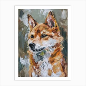 Shiba Inu Acrylic Painting 4 Art Print