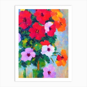 Hibiscus Floral Abstract Block Colour Flower Art Print