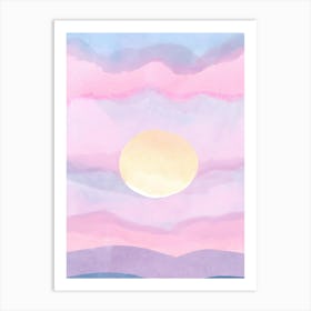 Watercolor Sunset Art Print