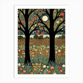 William Morris Tulips In The Moonlight Art Print