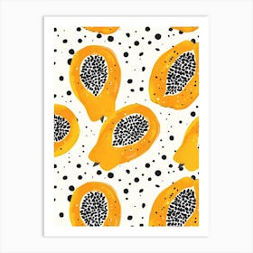 Seamless Pattern With Papayas Art Print