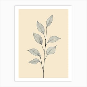 Drawing Of A Leaf Art Print