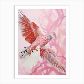 Pink Ethereal Bird Painting Pheasant 2 Art Print