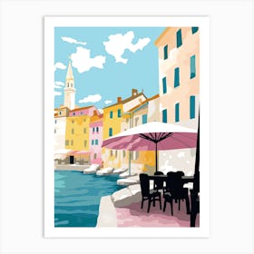 Rovinj, Croatia, Flat Pastels Tones Illustration 3 Art Print