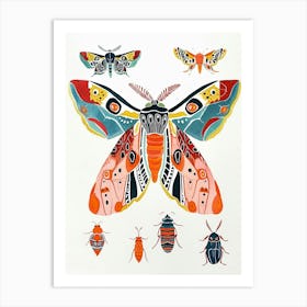 Colourful Insect Illustration Moth 20 Art Print