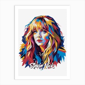 Stevie Nicks 01 Portrait Music Icon WPAP Pop Art Style Art Print