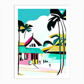 Koh Rong Cambodia Muted Pastel Tropical Destination Art Print