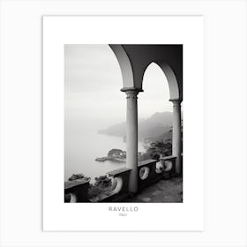 Poster Of Ravello, Italy, Black And White Analogue Photography 3 Art Print