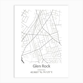 Glen Rock,United States Minimalist Map Poster