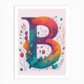 Colorful Letter B Illustration 15 Art Print