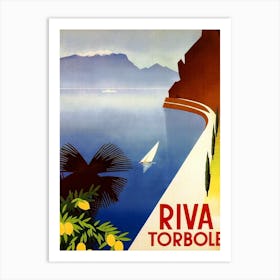 Riva Torbole, Italy, Vintage Travel Poster Art Print