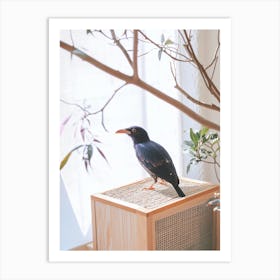 Bird On A Wooden Box Art Print