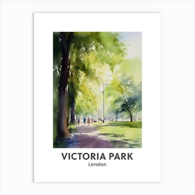Victoria Park, London 1 Watercolour Travel Poster Art Print