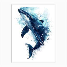 Whale Watercolor Painting Art Print