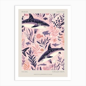 Purple Smooth Hammerhead Shark 2 Poster Art Print