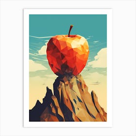 Apple On Top Of Mountain Art Print