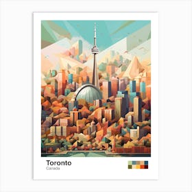 Toronto, Canada, Geometric Illustration 1 Poster Art Print