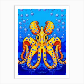 Blue Ringed Octopus Illustration 20 Art Print
