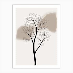 Tree Line Art Abstract 1 Art Print