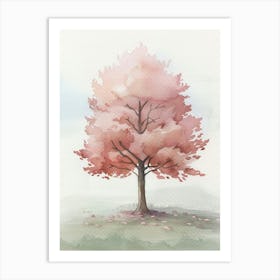 Maple Tree Atmospheric Watercolour Painting 4 Art Print