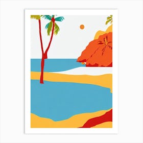 Jolly Beach Antigua Midcentury Art Print
