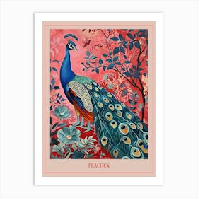 Floral Animal Painting Peacock 3 Poster Art Print