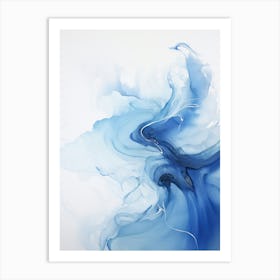 Blue And White Abstract Painting Art Print